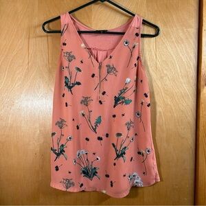 Express orange women’s tank top with Dandelion and Daisy print size medium